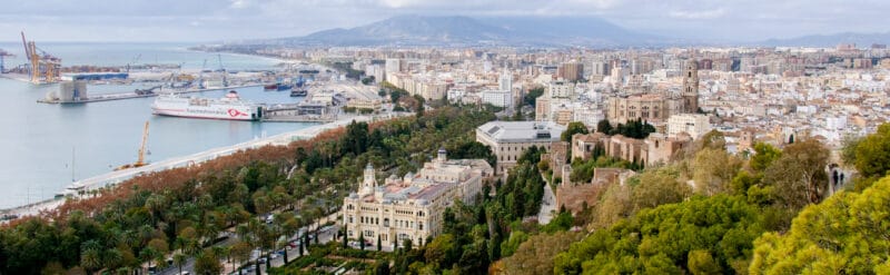 Views over Malaga from Gibralfaro Castle