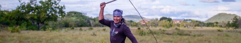 A vaquero cracking the whip in the Guyana Rupununi Savannah