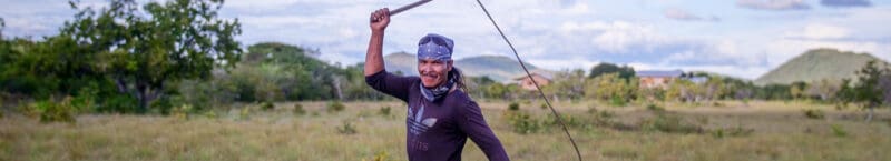 A vaquero cracking the whip in the Guyana Rupununi Savannah